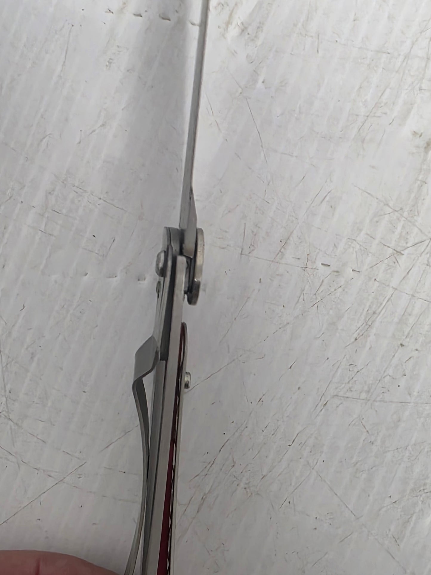 CD.142.96 Claude Dozorme  9cm Eiffel Series Stainless Steel Pocket Knife (Liner Lock, Red Handle)