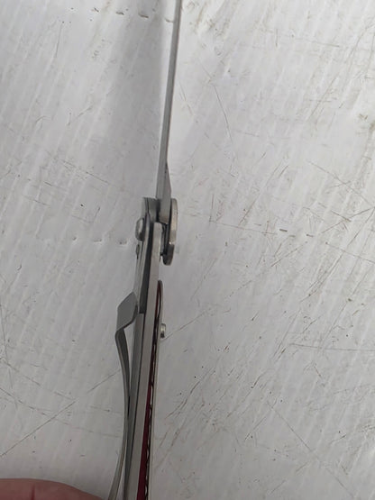 CD.142.96 Claude Dozorme  9cm Eiffel Series Stainless Steel Pocket Knife (Liner Lock, Red Handle)
