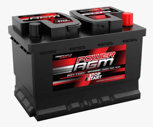 NPCISS66H Power Crank 910 CCA Battery | AGM Stop/Start Series