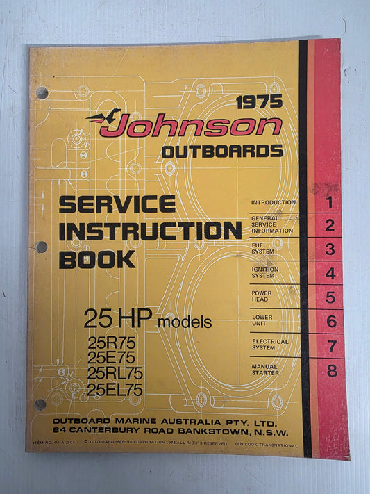 1975 Johnson 25HP Service Manual | Genuine Used Manual
