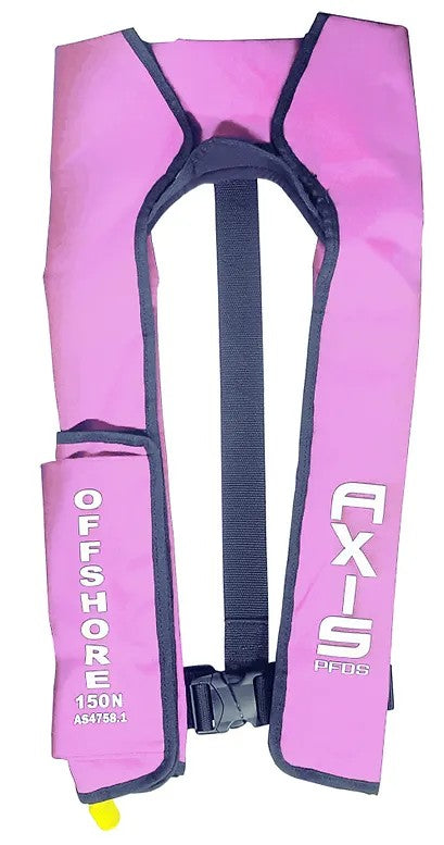 600128 Axis Inflatable PFD - "Offshore 150" - Manual, Pink | Marine Safety Gear
