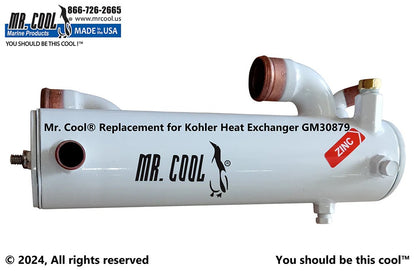 359398 Aftermarket Kohler 6.5/8.0 EFOZD Heat Exchanger 30879 | Sawley's Select Marine Parts