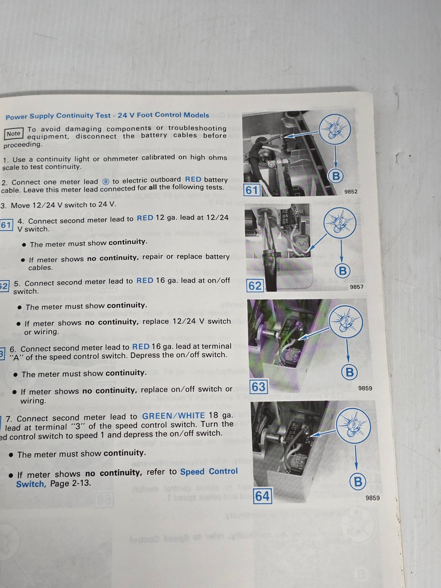 1990 Johnson EI Electric Trollers Service Manual | Genuine Used Manual