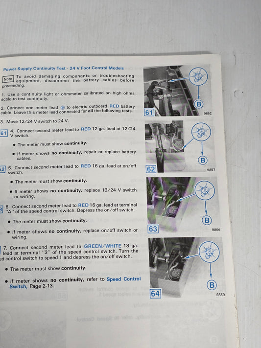 1990 Johnson EI Electric Trollers Service Manual | Genuine Used Manual