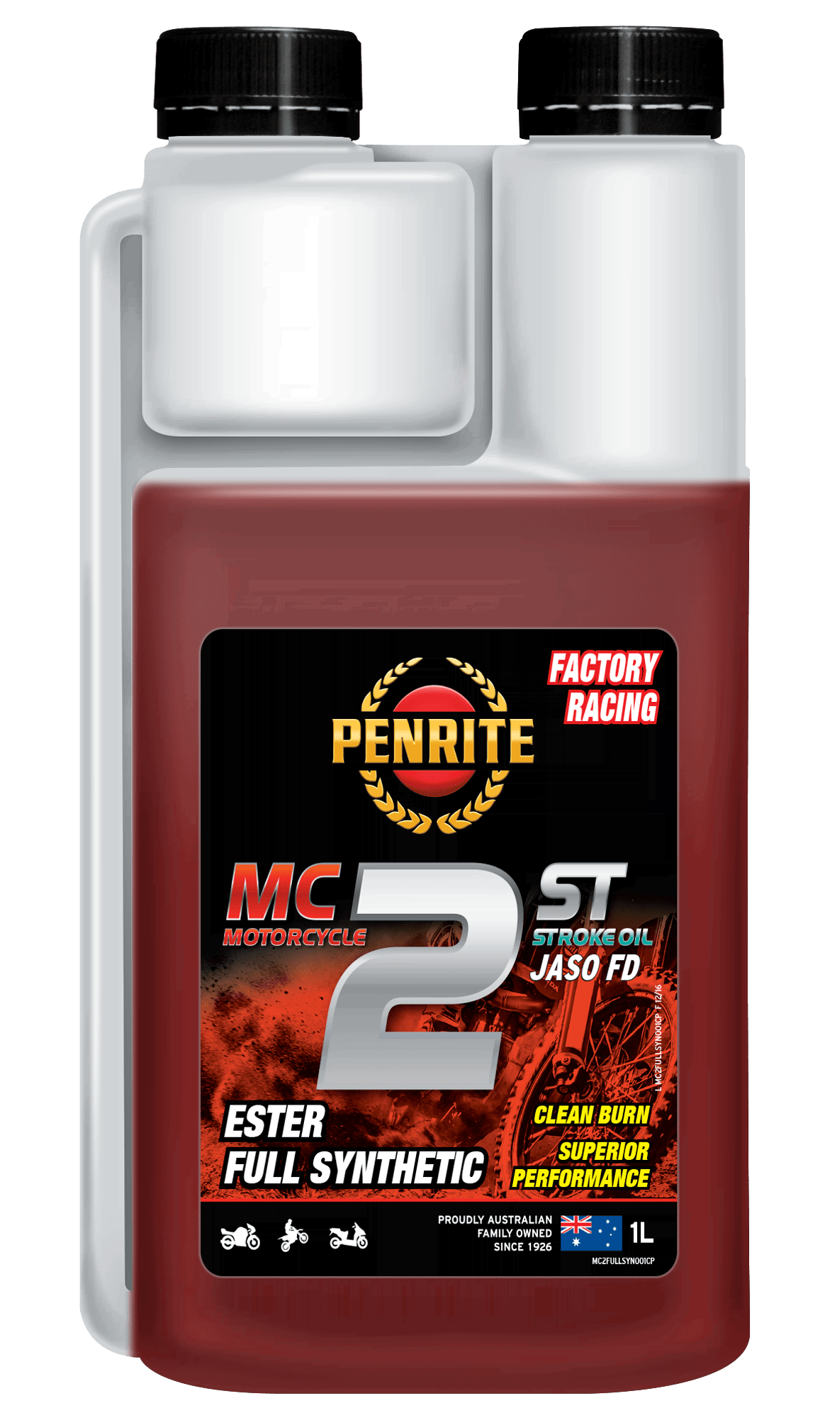 MC2FULLSYN001CP Penrite MC-2 Full Synthetic Two-Stroke Oil 1L | Genuine Penrite Lubricants