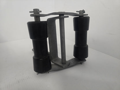 3142 Dunbier Rubber Roller & Bracket Double Rocker  6"