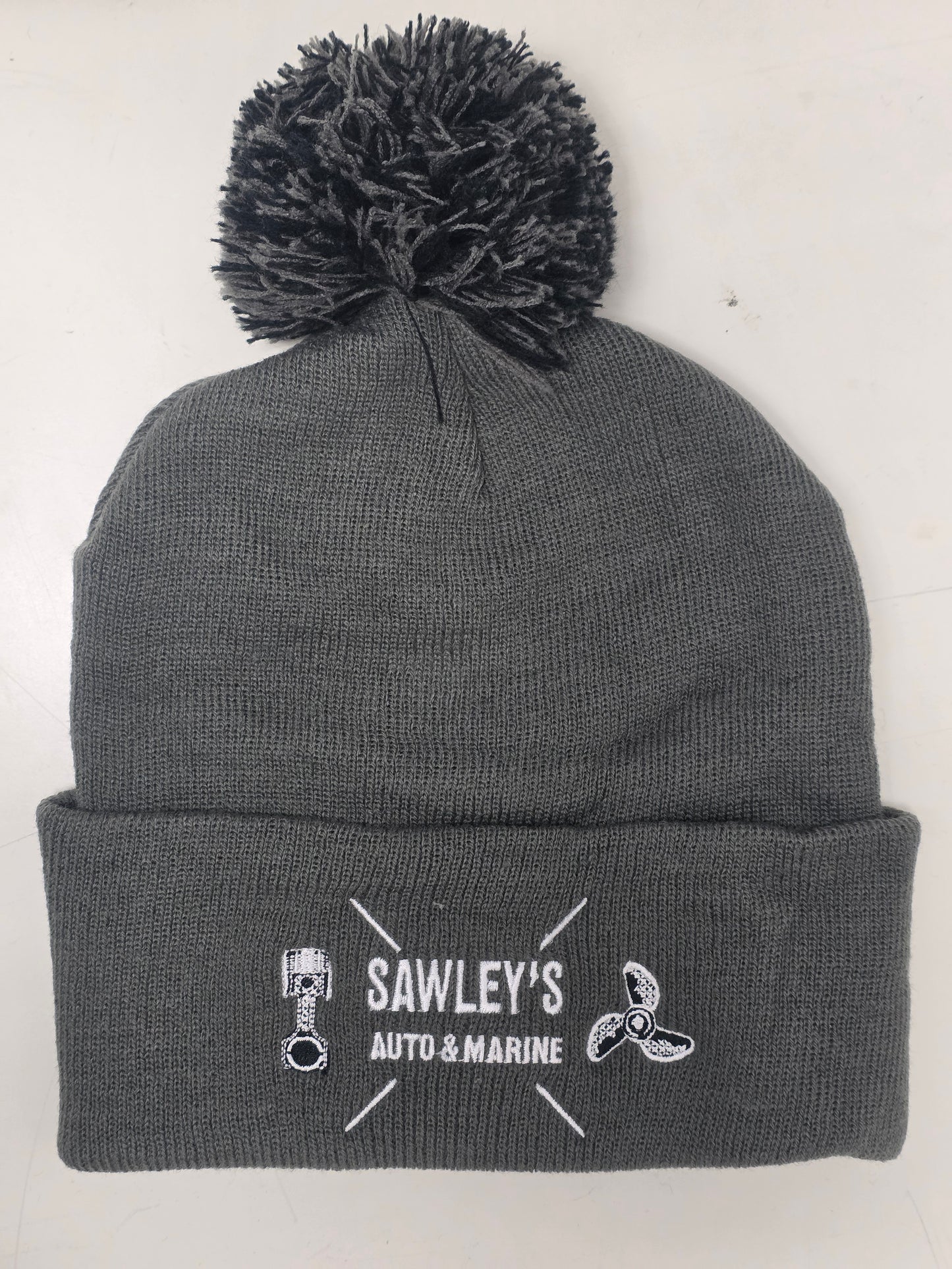 Beanies with Pom Pom - Sawley's Auto & Marine - Charcoal
