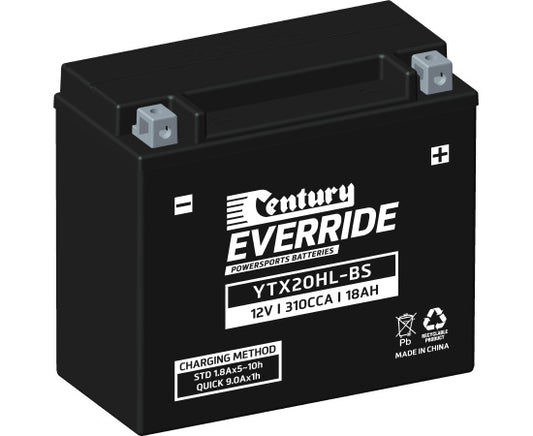 151124 Century EverRide YTX20HL-BS HI PERFORMANCE AGM - YTX Battery