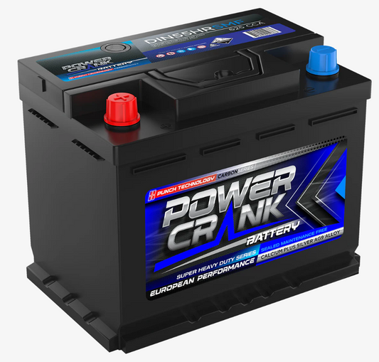 DIN55HRSMF Power Crank 625 CCA Battery | European Series