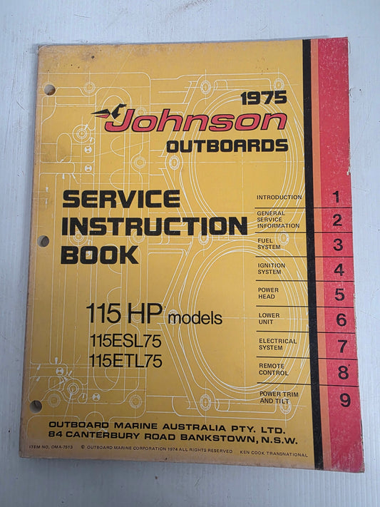 1975 Johnson 115HP Service Manual | Genuine Used Manual