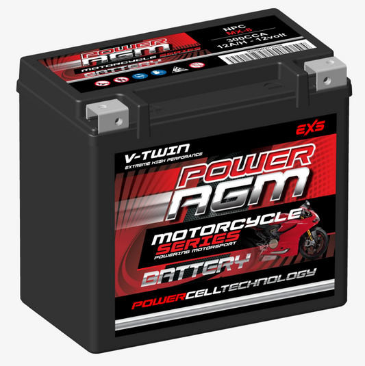 NPCMX8 Power Crank 300 CCA 12 AH Battery | Power AGM MX Series
