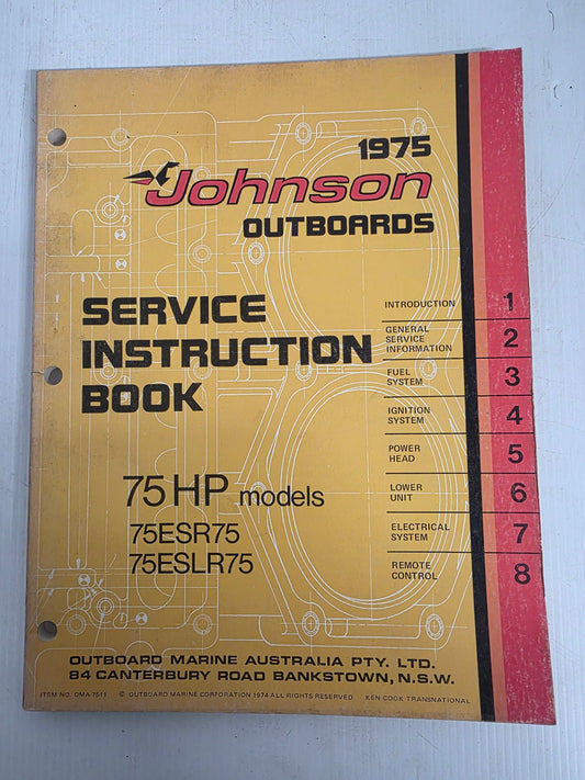 1975 Johnson 75HP Service Manual | Genuine Used Manual
