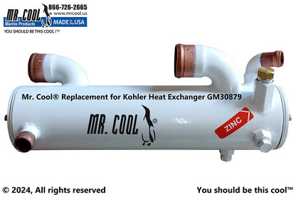 359398 Aftermarket Kohler 6.5/8.0 EFOZD Heat Exchanger 30879 | Sawley's Select Marine Parts