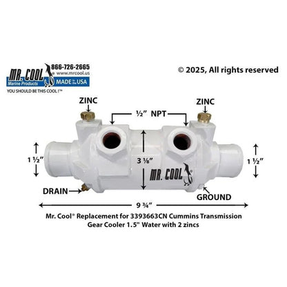 3393663CN Aftermarket Cummins 6BTA Oil Cooler 3 x 6 in, 1.5 in | Sawley's Select Marine Parts