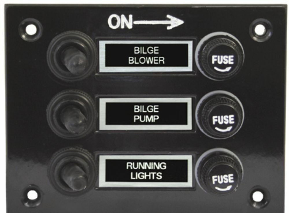 700180 Panel Switch 3 Gang Black | Marine Electrical Part