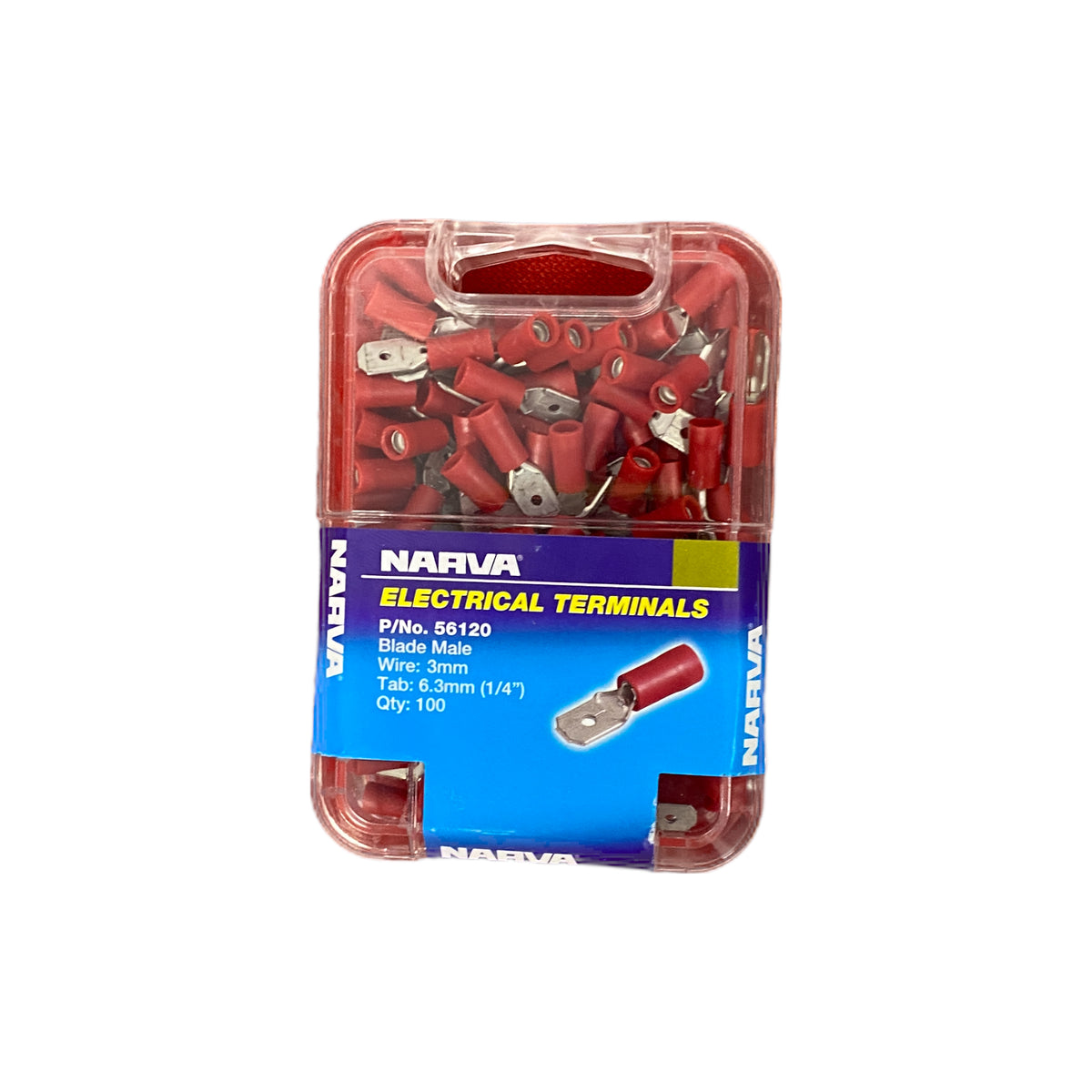 56120 Narva Male Blade Terminal Yellow (100pk) | Genuine Narva Electrical