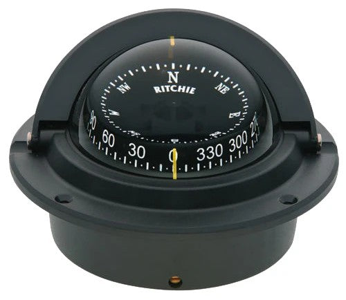 673710 Ritchie Voyager Flush Mount Compass Black | Marine Compass