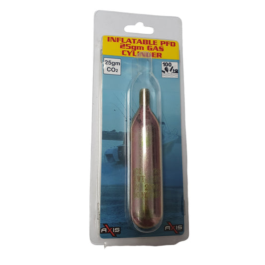 601995 Axis Inflatable PFD CO2 Gas Cylinder 25g 3/8" | Marine Safety Gear