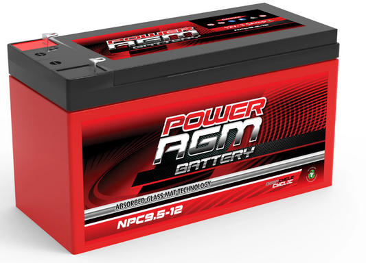 NPC12V9.5AH Power Crank 12V 9.5 AH Battery | 12 Volt AGM Cyclic Range