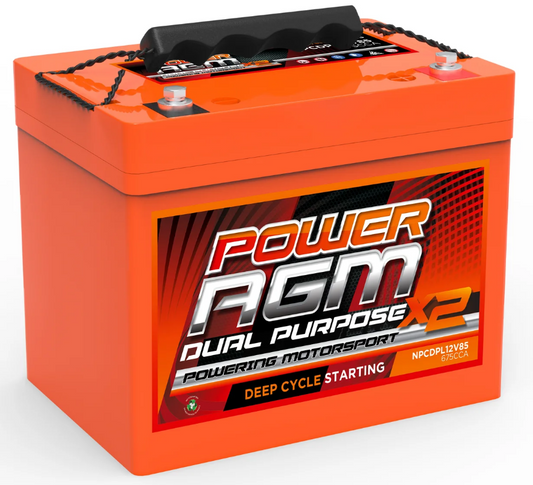 NPCDPL12V85AH Power Crank 85 AH 675 CCA Battery | Dual Purpose AGM Deep Cycle Starting