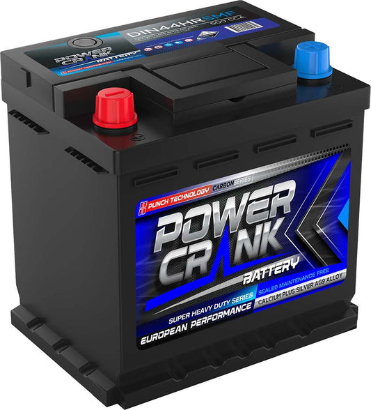 DIN44HRSMF Power Crank 500 CCA Battery | European Series