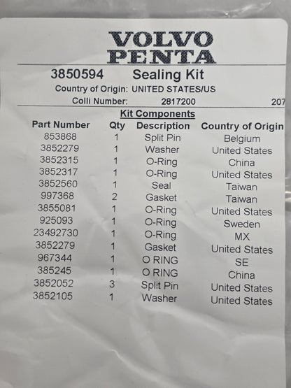 3850594 Kit | Genuine Volvo Penta Part