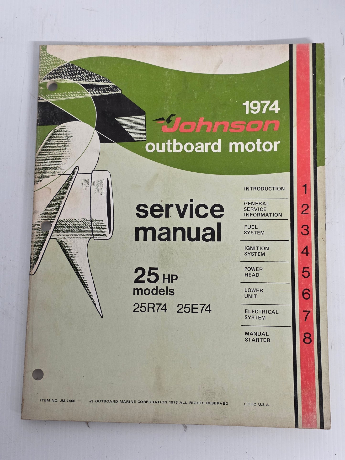 1974 Johnson 25HP Service Manual | Genuine Used Manual