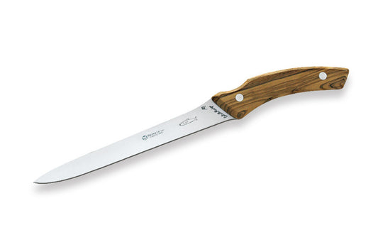 2010OL Maserin - 17cm Stainless Steel Fillet Knife (Olive Wood Handle) | Fishing & Outdoor Knife