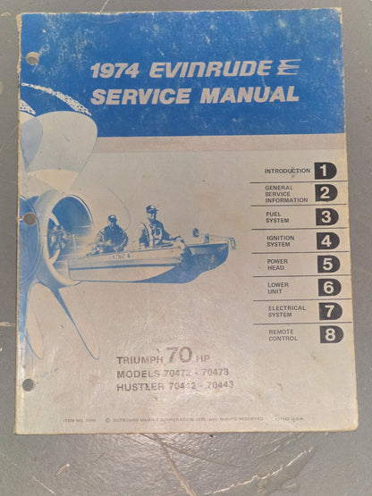 1974 Evinrude 70HP Service Manual | Genuine Used Manual