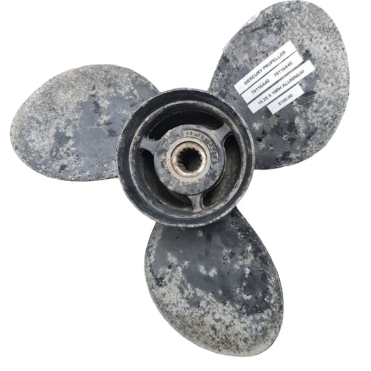 48-78116A40 48-78116A45 Mercury Black Max 15 1/4 x 15 Aluminium Propeller – RH 15 Spline | Genuine Used Part