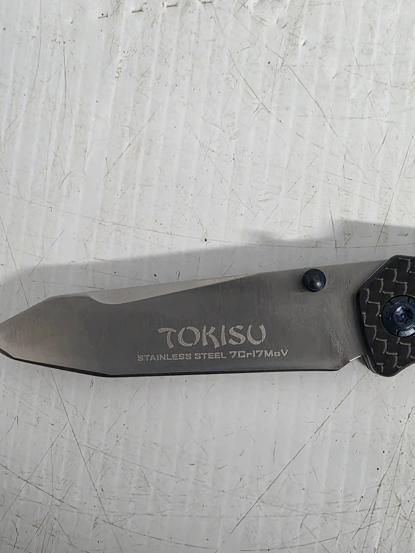 AL18451 Tokisu 6.6cm Stainless Steel Folding Knife (G10 Carbon Handle With Clip)