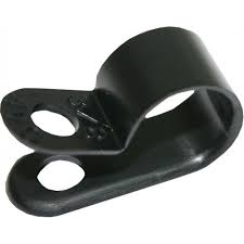 911861 P Clip Black Plastic 5mm (15pcs)