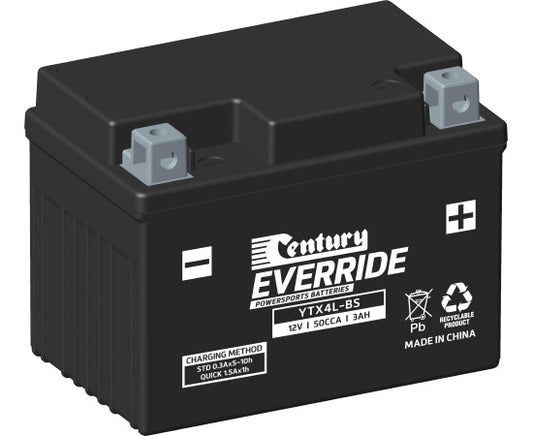 151129 Century EverRide YTX4L-BS MAINTENANCE FREE AGM Battery