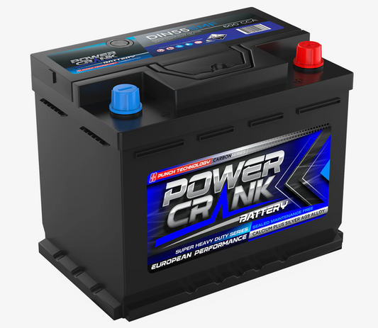 DIN55SMF Power Crank 600 CCA Battery | European Series
