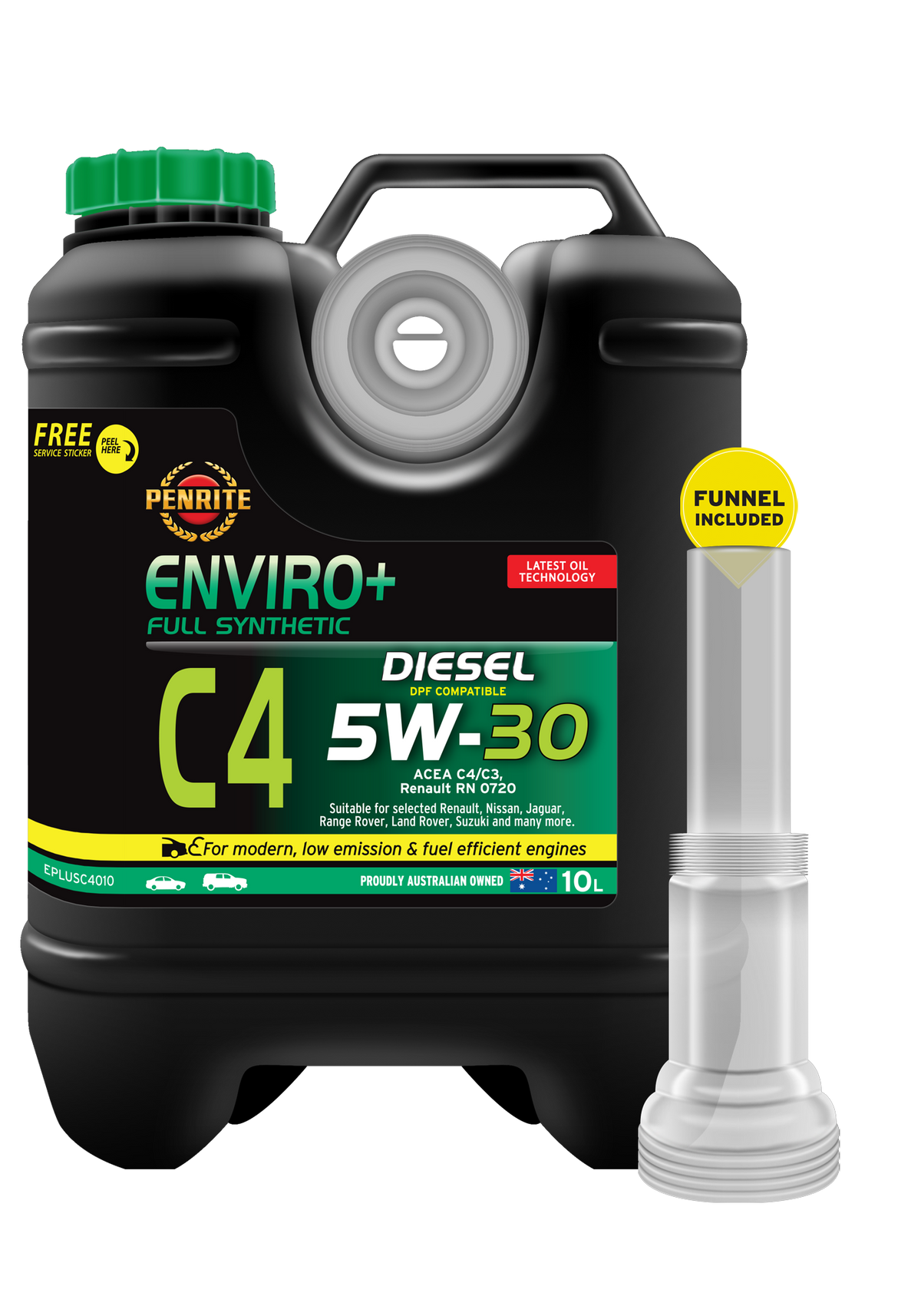 EPLUSC4010 Penrite Enviro+ C4 5W30 Full Synthetic 10L | Genuine Penrite Lubricants
