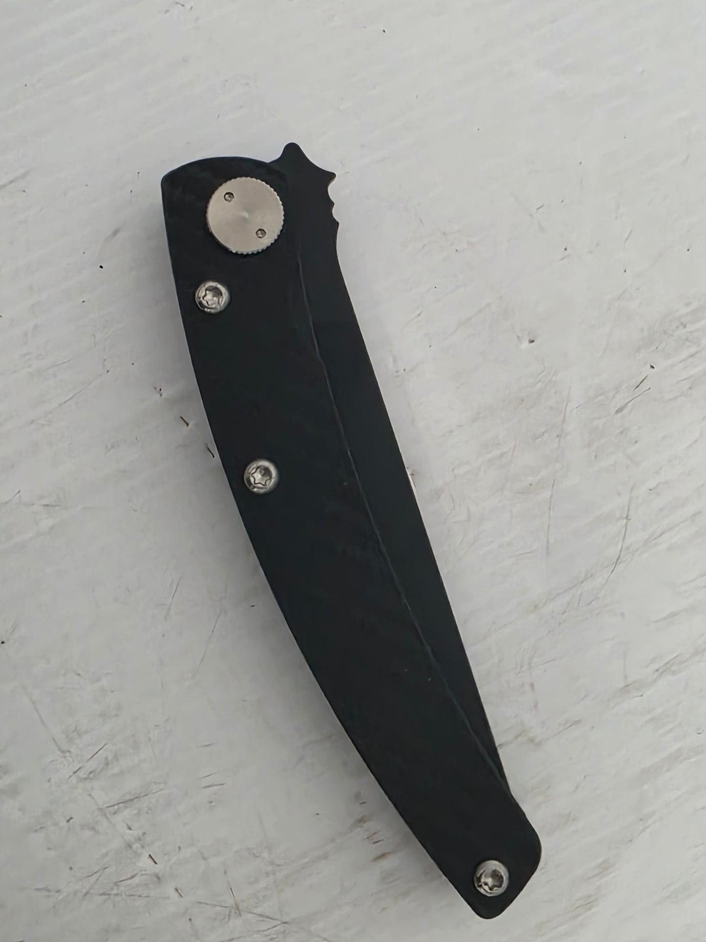 CD.171.03N Claude Dozorme 11cm Teflon Stainless Steel Pocket Knife (Liner Lock, Black Carbon Handle)