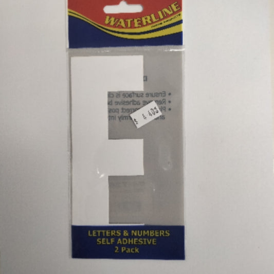 54725E Boat Letter E White 6" Pack of 2 | Vessel Identification Stickers