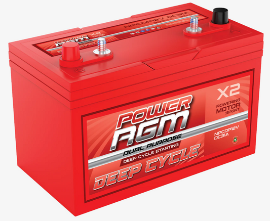 NPCDP12VDC31A Power Crank 135 AH 900 CCA Battery | Dual Purpose AGM Deep Cycle Starting