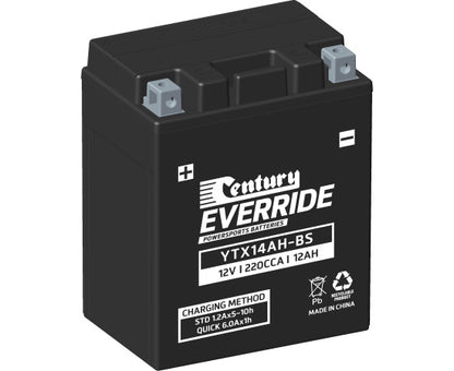151121 Century EverRide YTX14AH-BS Hi Performance AGM - YTX Battery | Genuine Century Battery