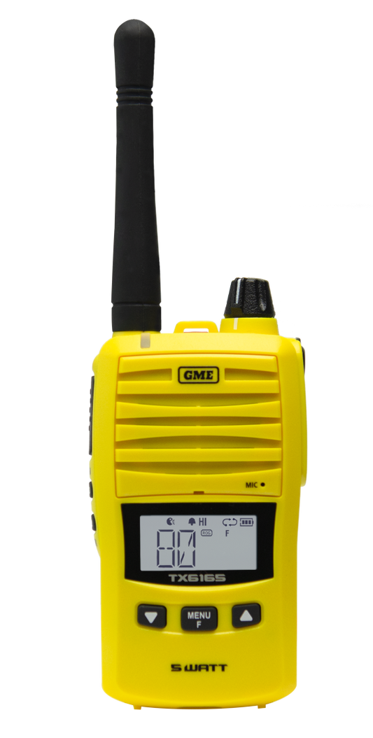 TX6165XY 5/1 Watt IP67 UHF CB Handheld Radio - Yellow