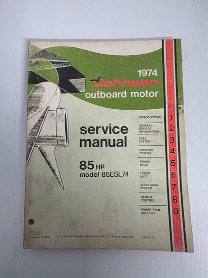 1974 Johnson 85HP Service Manual | Genuine Used Manual