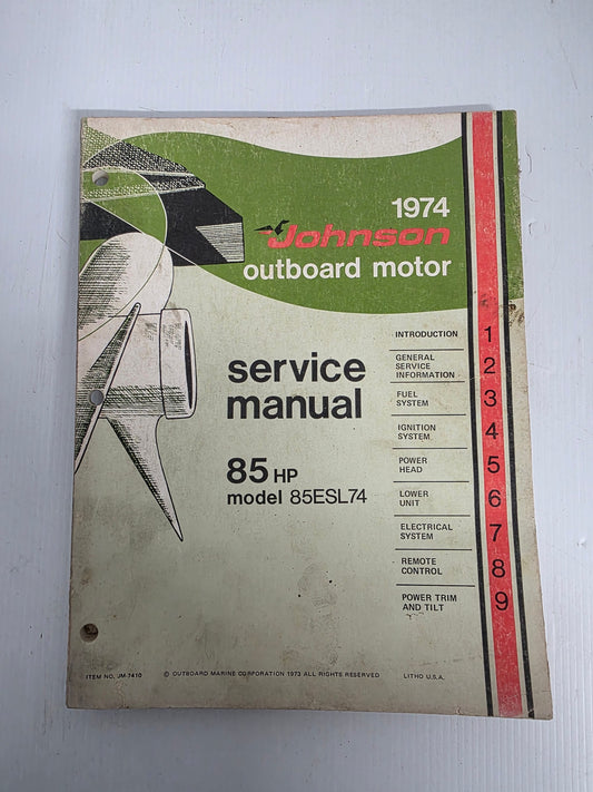 1974 Johnson 85HP Service Manual | Genuine Used Manual