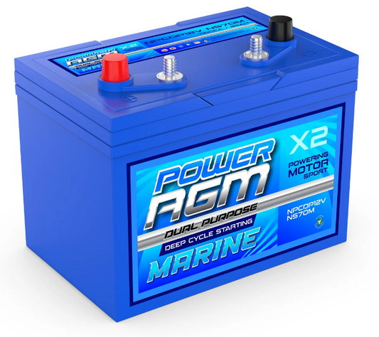 NPCDP12VNS70M Power Crank 85 AH 710 CCA Battery | Dual Purpose AGM Marine Deep Cycle Starting