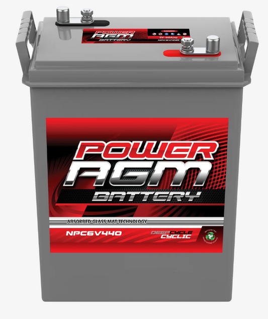 NPC6V440AH Power Crank 6V 440 AH Battery | 6 Volt AGM Cyclic Range
