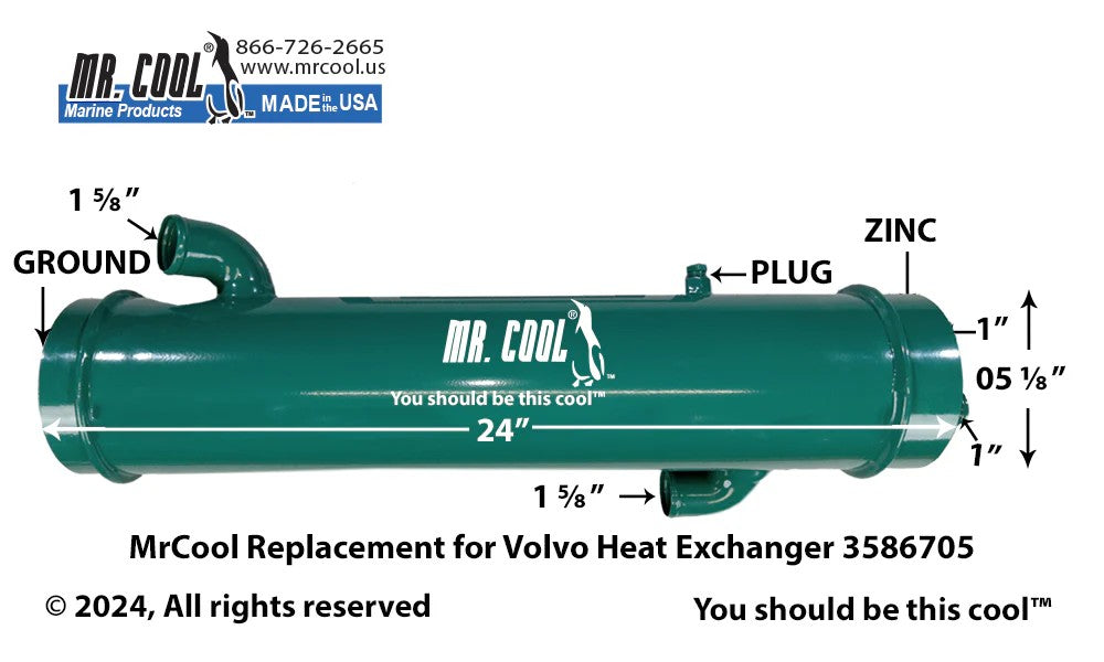 3586705 Aftermarket Volvo Penta Heat Exchanger | Sawley's Select Marine Parts