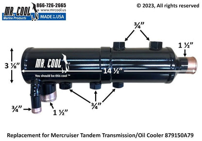 879150A79 Aftermarket Mercruiser Zeus 3000 Vertical Transmission Oil Cooler | Sawley's Select Marine Parts