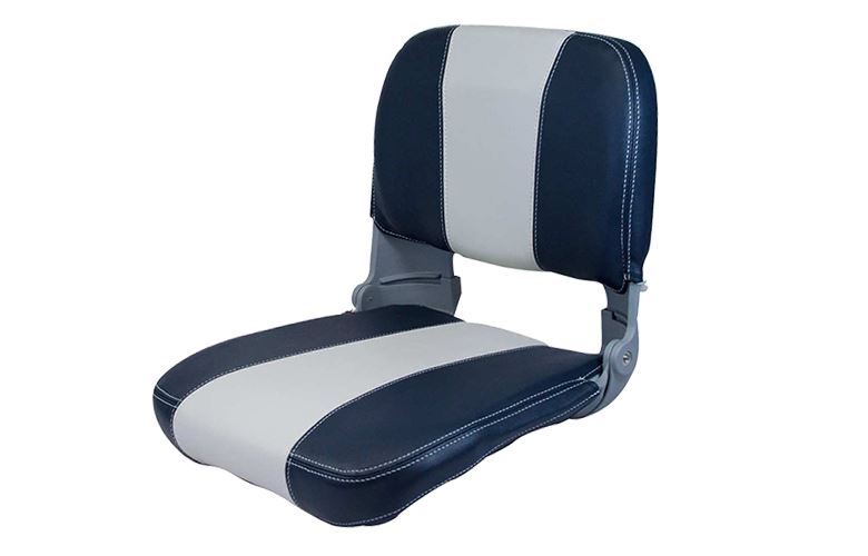 638517 Axis SS48 Padded Folding Boat Seat Grey/Dk Blue Cushions | Boat Seating