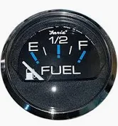 204664 Faria Chesapeake Black 2" Fuel E - 1/2 - F | Genuine Faria Gauge