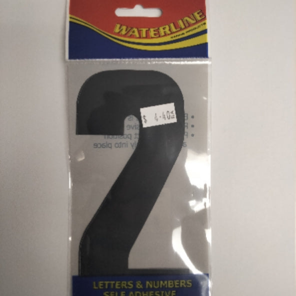 547212 Boat Number 2 Black 6" Pack of 2 | Vessel Identification Stickers
