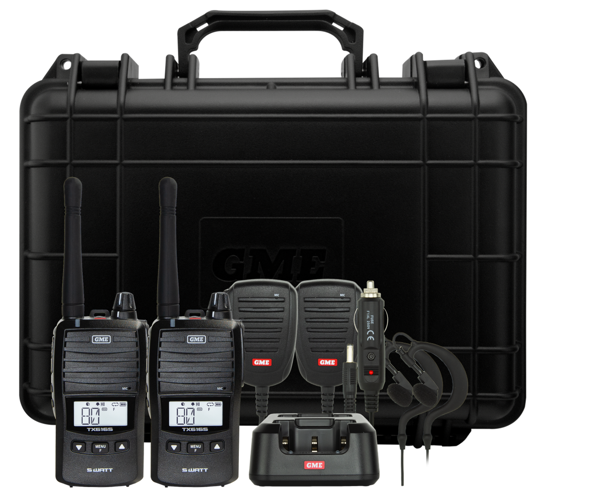 TX6165TP 5/1 Watt UHF CB Handheld Radio including Accessories - Twin Pack | Genuine GME Electronics